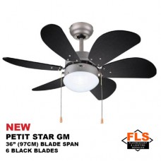 CEILING FAN PETIT STAR GM 36” (97CM) BLADE BLACK CEILING FAN PETIT STAR GM 36” (97CM) BLADE BLACK